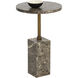 Mizani 22 X 14.25 inch Marble Look / Dark Emperador Outdoor End Table